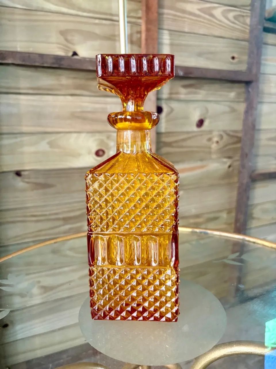 Licoreira em vidro âmbar, anos 60