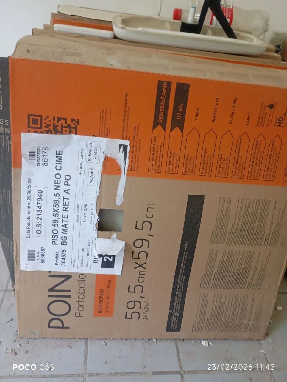 Vendo 10 caixas de cerâmicas piso 59,5x59,5 neo cime