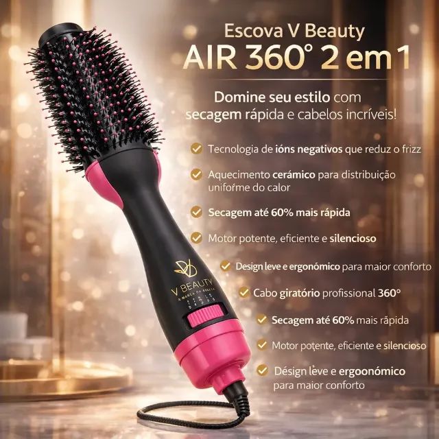 Secadora Air 360 - Preto e Rosa 220V