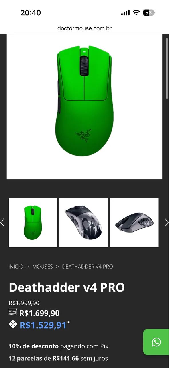 Razer deathAdder v4 pro lacrado - Periféricos e Acessórios de