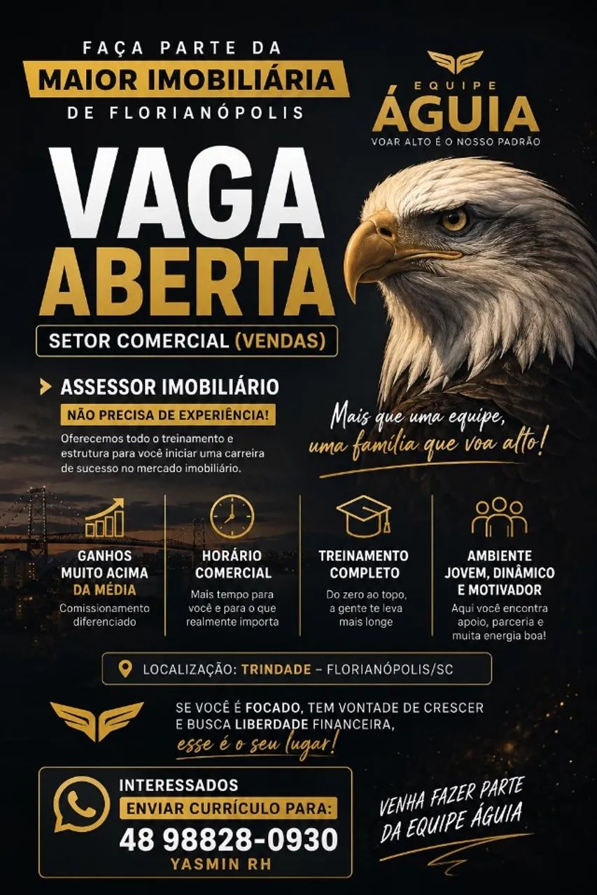 VENDEDOR -  SEM EXPERIÊNCIA - PRESENCIAL FLORIANÓPOLIS