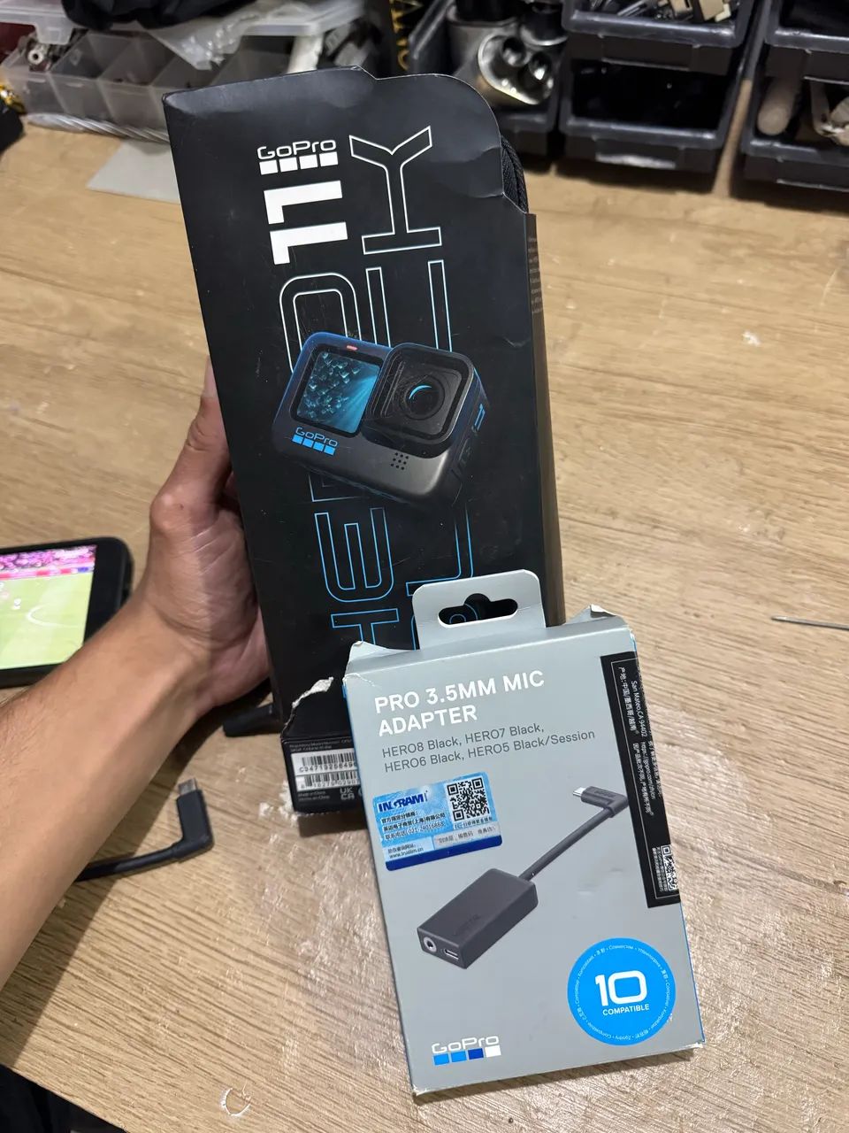 Gopro hero11 com adaptador de microfone 