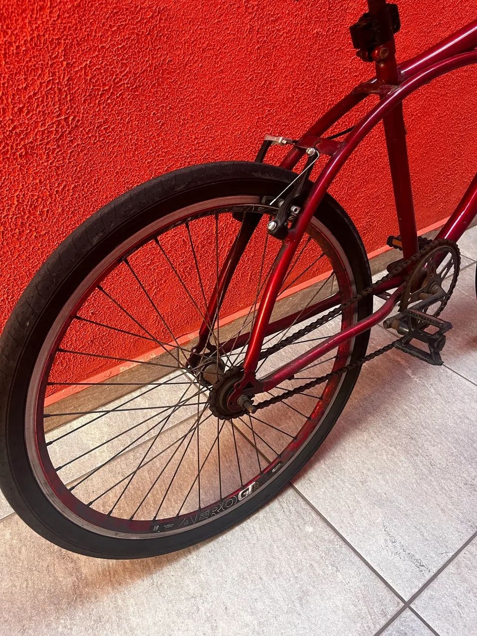 BICICLETA ARO 26 CRUISER VERMELHA - Foto 4