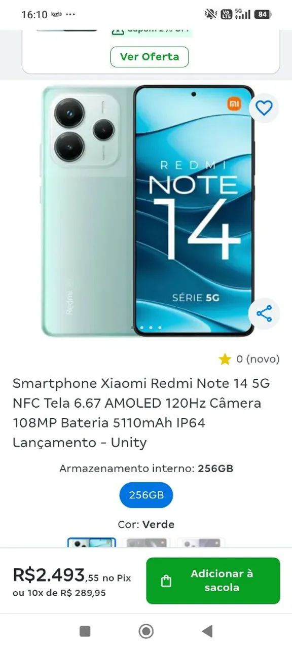 Note 14 256gb G5G zero NFV