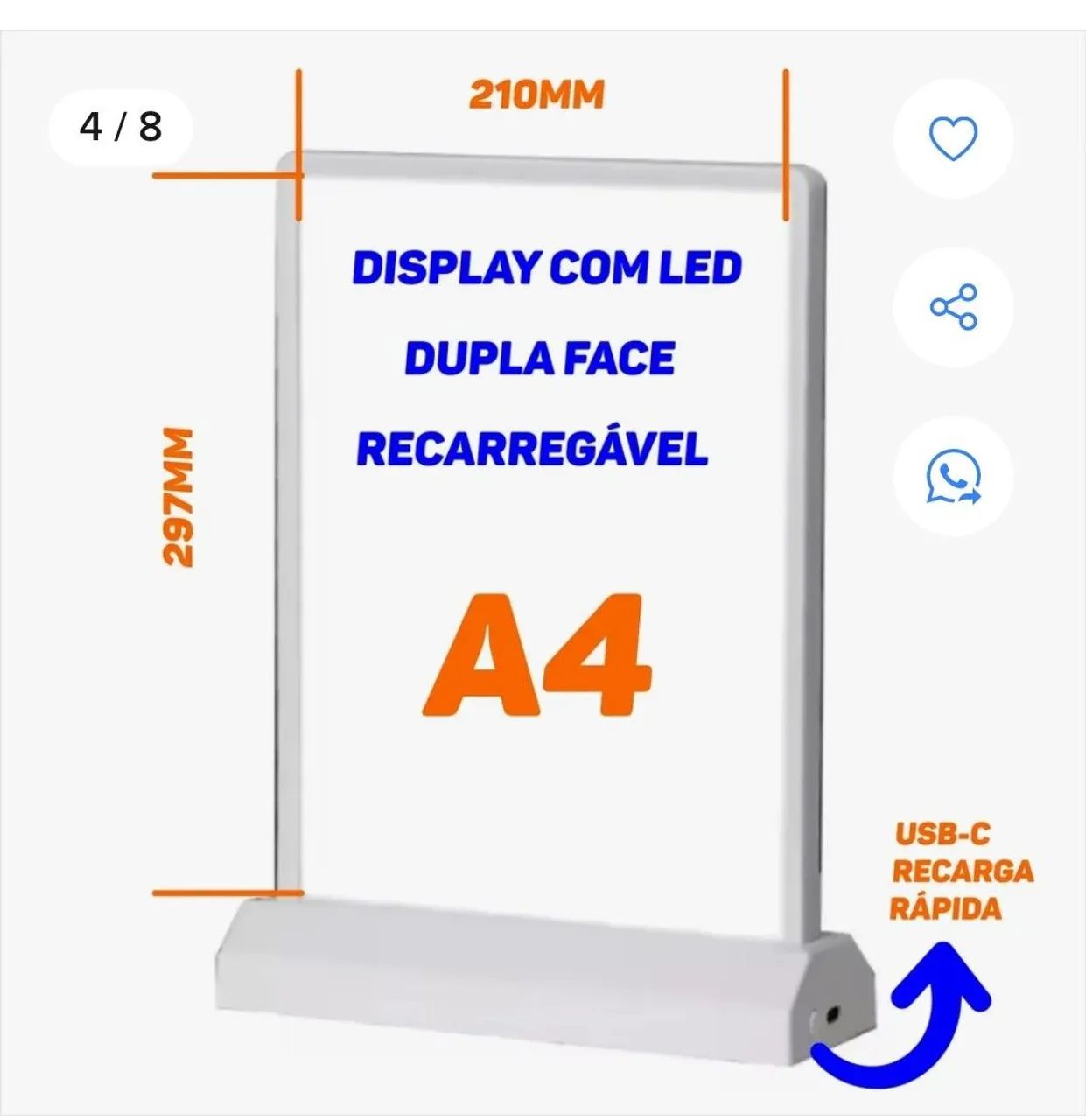 Display Luminoso com bateria recarregável para vitrine  - Foto 4