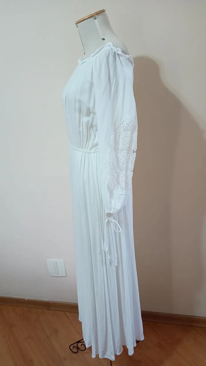 Vestido longo branco Forever 21 - Foto 3