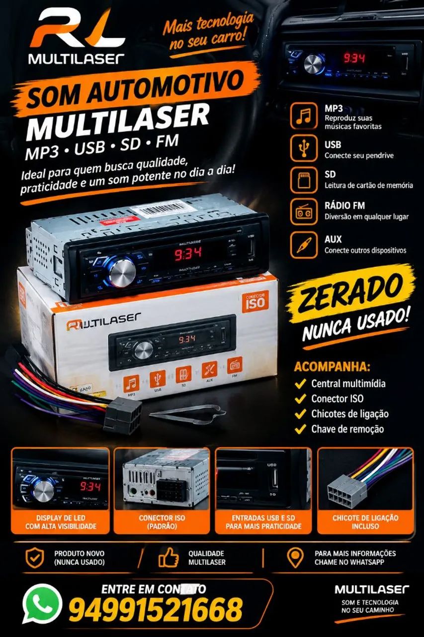 Som automotivo na caixa 