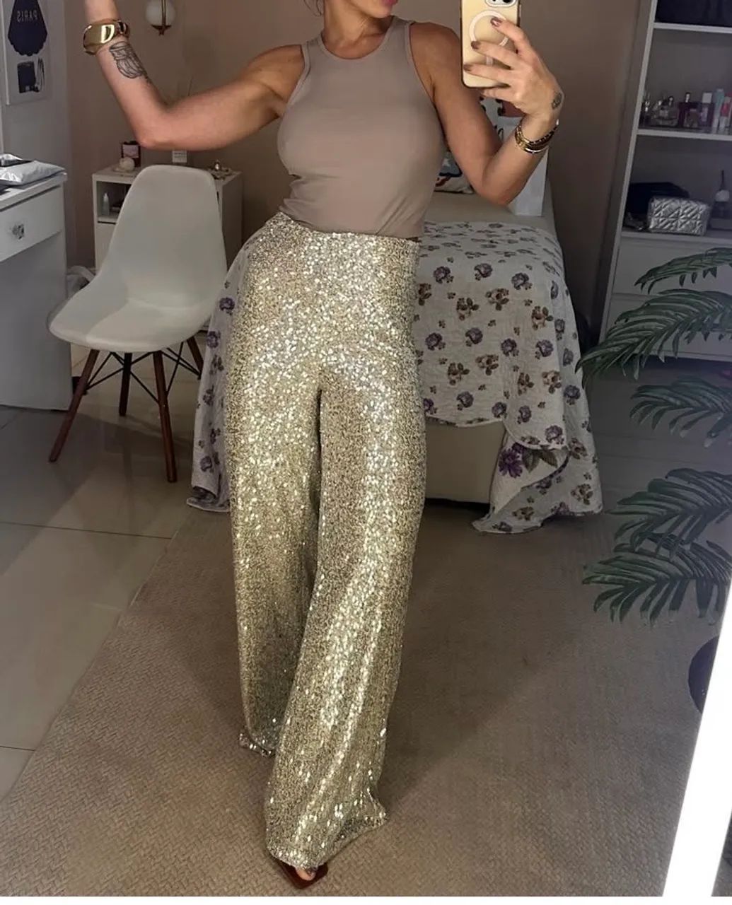 Calça paetê 