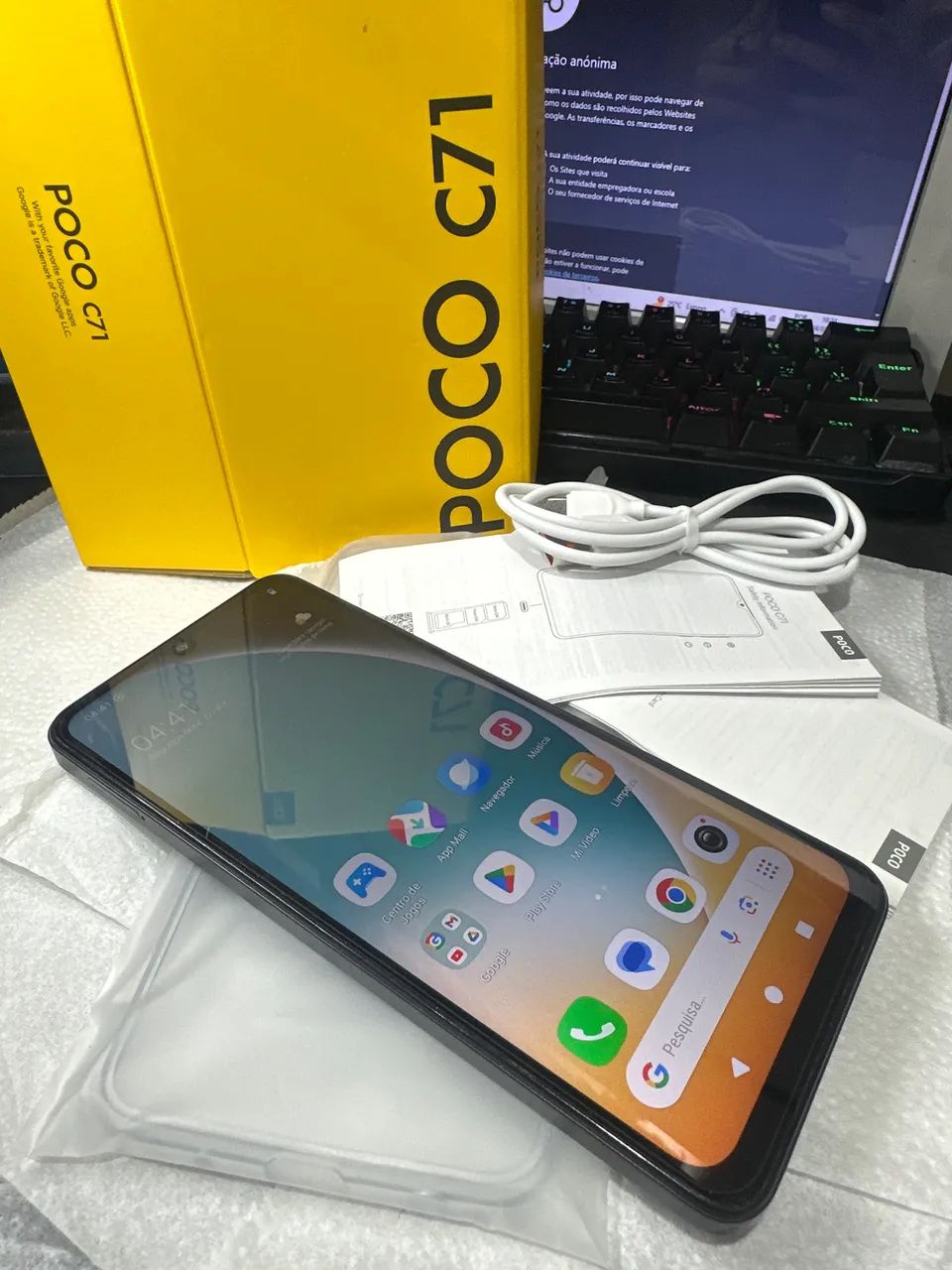 Celular Xiaomi Poco C71 Black 128GB - Foto 5
