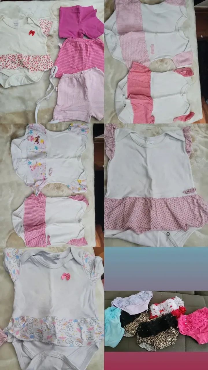 LOTE 50 PEÇAS ROUPA BEBÊ MENINA - Foto 3