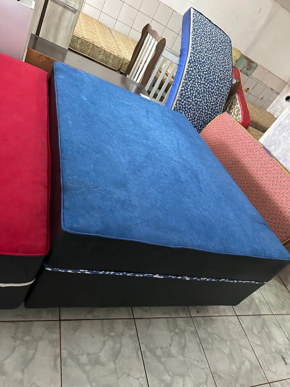 Cama de casal box azul nova  - Foto 4