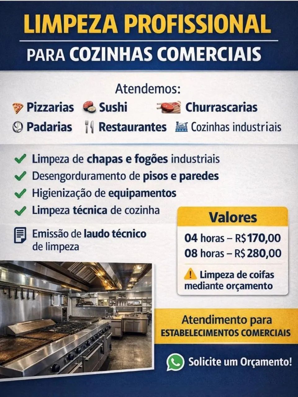 Limpeza Profissional de Cozinhas Comerciais 
