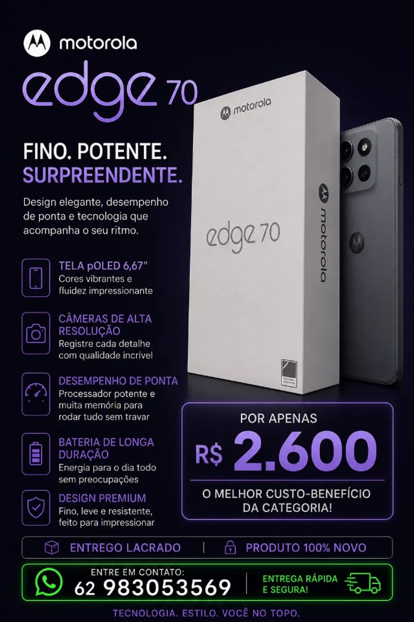 Motorola Edge 70 / R$ 2.600