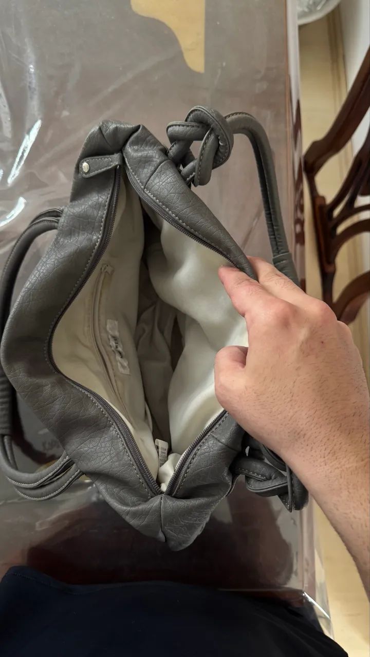 Bolsa Courino Cinza - Foto 3