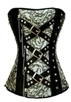 Espartilho Corset Verde Fivelas 36 - Foto 2