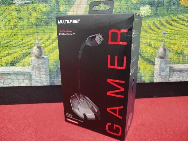 Microfone Gamer Usb Com Led Multilaser - Ph363 - Novo. Troco p/ Caixa de Som Bluetooth