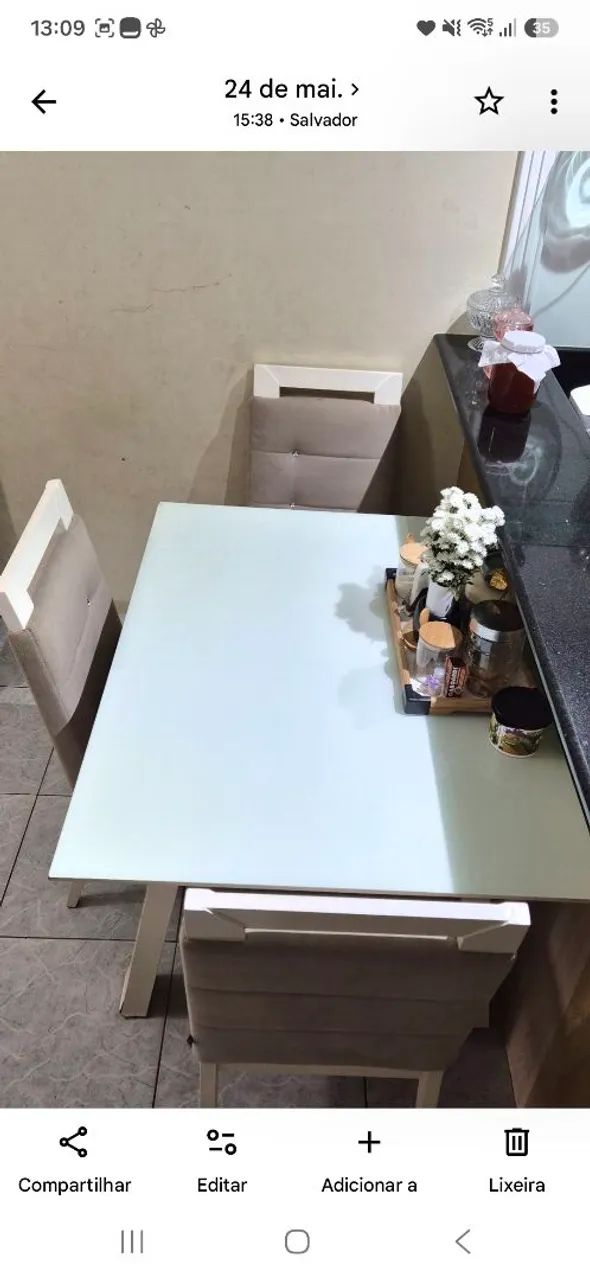Mesa de jantar 4 cadeiras - Foto 4