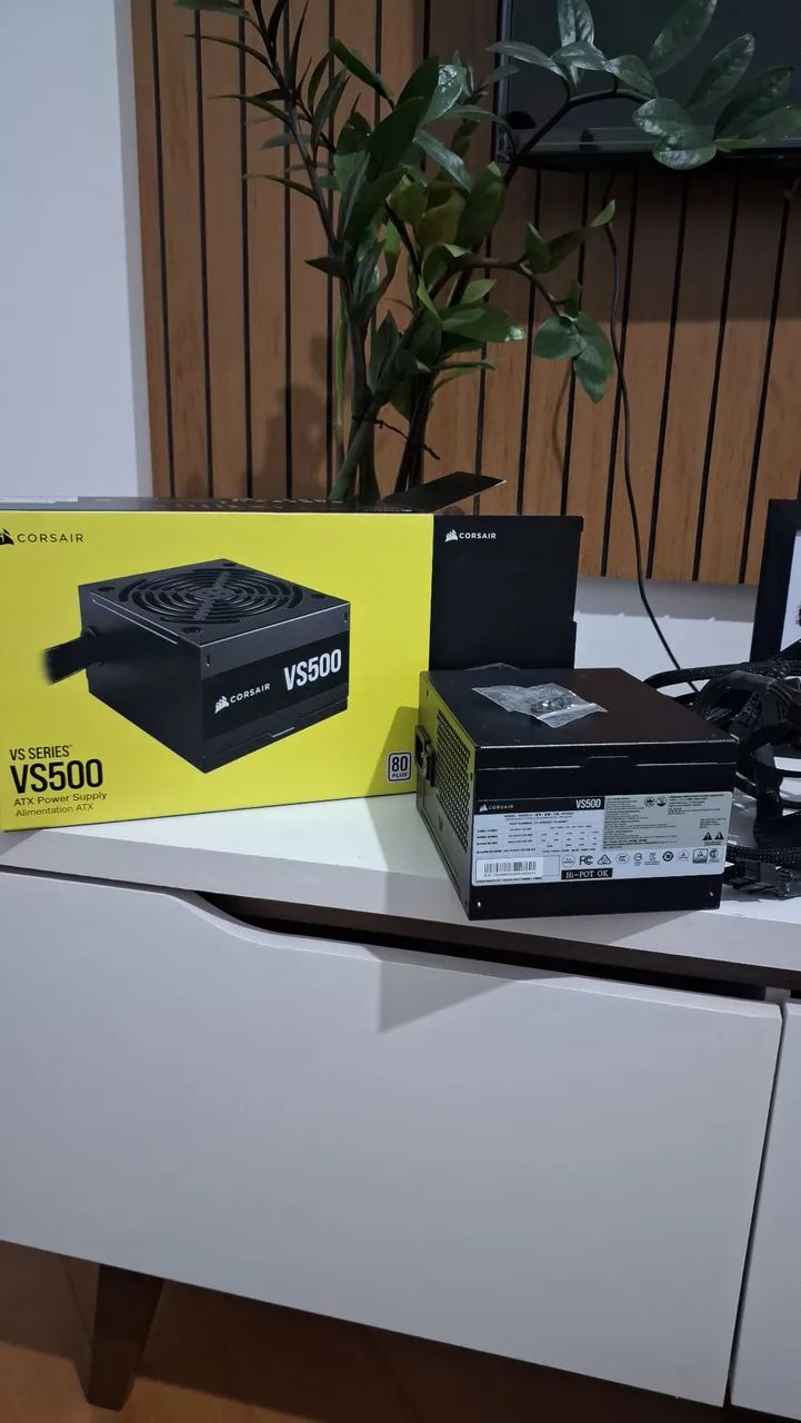 Fonte Corsair VS500 500W 80 Plus - Semi-Nova com Caixa Original - Foto 2