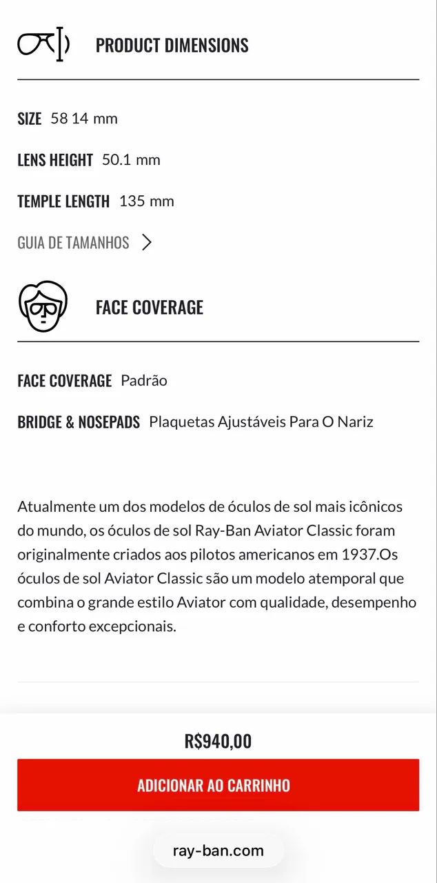 Ray-ban Aviador Clássico ORIGINAL  - Foto 5