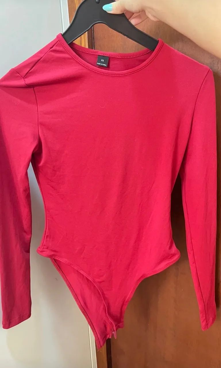 Body manga longa vermelho  - Foto 2