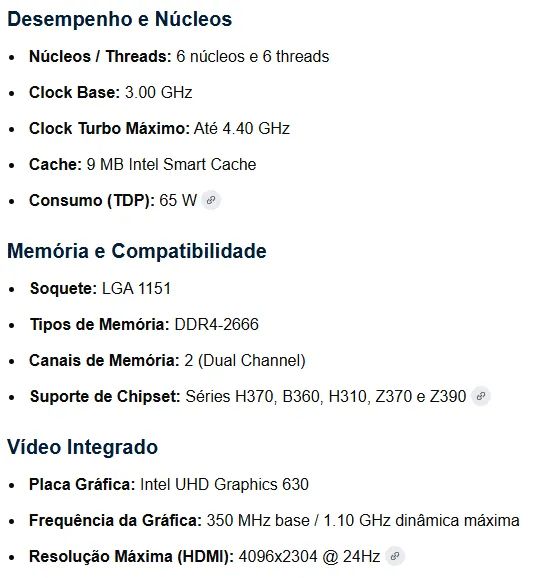 Processador Intel Core i5 9500 - 9ª Geração