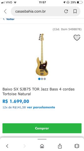 Contrabaixo SX JAZZ BASS nunca foi usado BAIXO - Foto 5