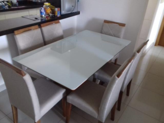 Mesa toulosse retangular 6 pintura laqueada
