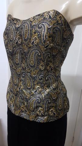 Usado 1 vez: conjunto longo festa saia e blusa - veja medidas