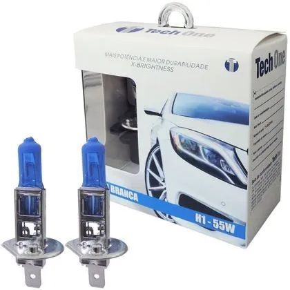 Kit Lâmpadas Super Brancas TechOne H1 8500K - Efeito Xenon