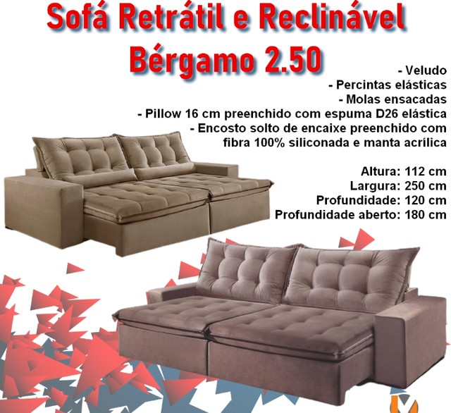 Sala sofá retrátil e reclinável