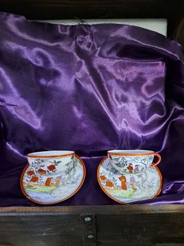 Antigo Jogo de chá japonês, na famosa porcelana casca d