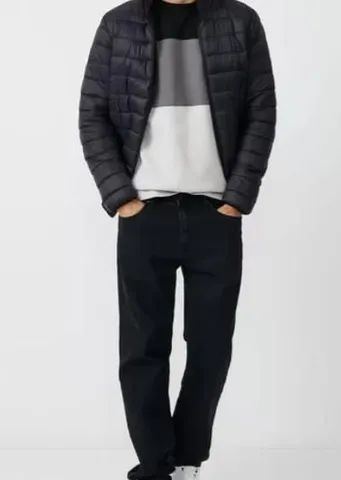 Jaqueta Masculina Com Bolsos Com Zíper Preto G  Como Nova