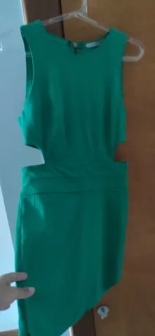 vestido verde, cropped espaço fashion, tamanho p. (PROMOCAO BLACK FRIDAY ANTECIPADO