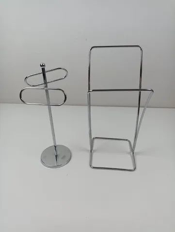 2 Porta Toalha De Bancada Duplo Em Inox