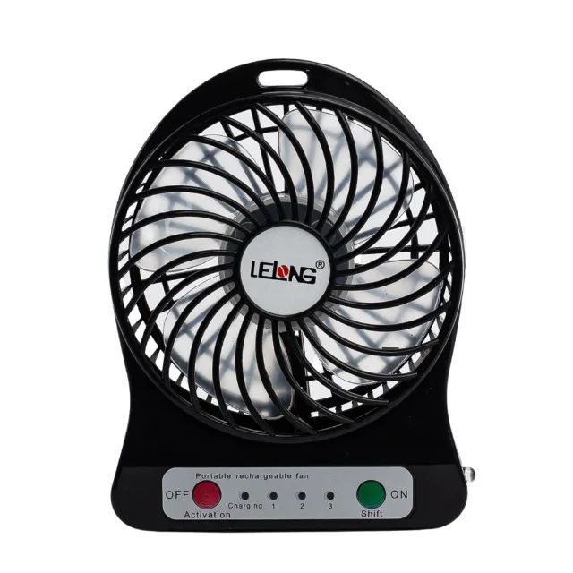 mini ventilador portatil recarregavel 1.0a 5v le-5707 lelong-preto - Foto 2
