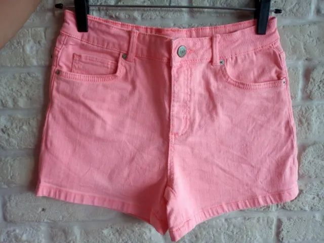 Short Zara brim com stretch cor rosa coral tamanho 13-14 infantil - Foto 3