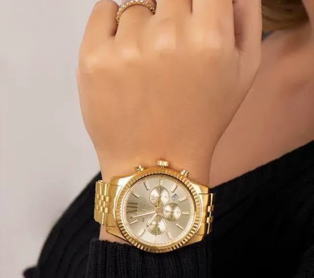 Relógio Michael Kors Mk8281 Orig Chron Anal Gold. Masculino.