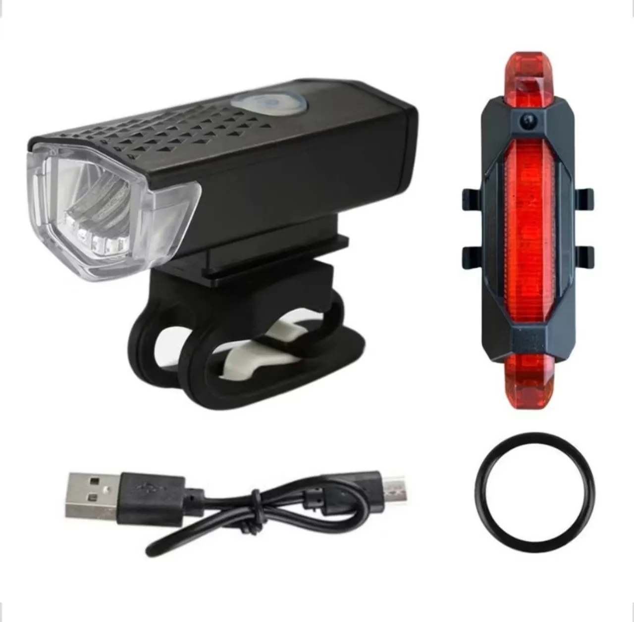 Kit de Luzes para Bicicleta - Farol e Lanterna Traseira Entrega Grátis JP 