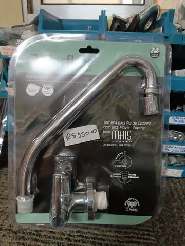 Torneira Perflex metais Cozinha Parede 