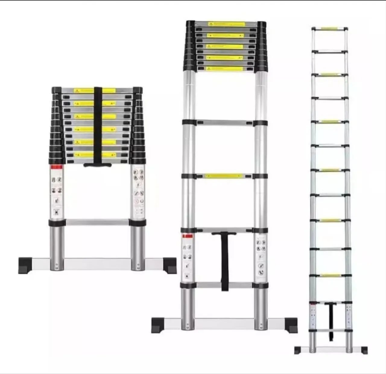 Escada Telescópica 13 Degraus 5m Original De Alumínio - Foto 2