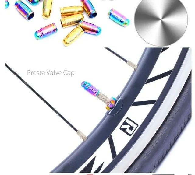 Tampa de válvula MTB ou SPD tipo: Presta ou Schrader em Titânio