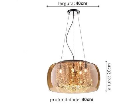 Lustre pendente cor âmbar - Foto 4