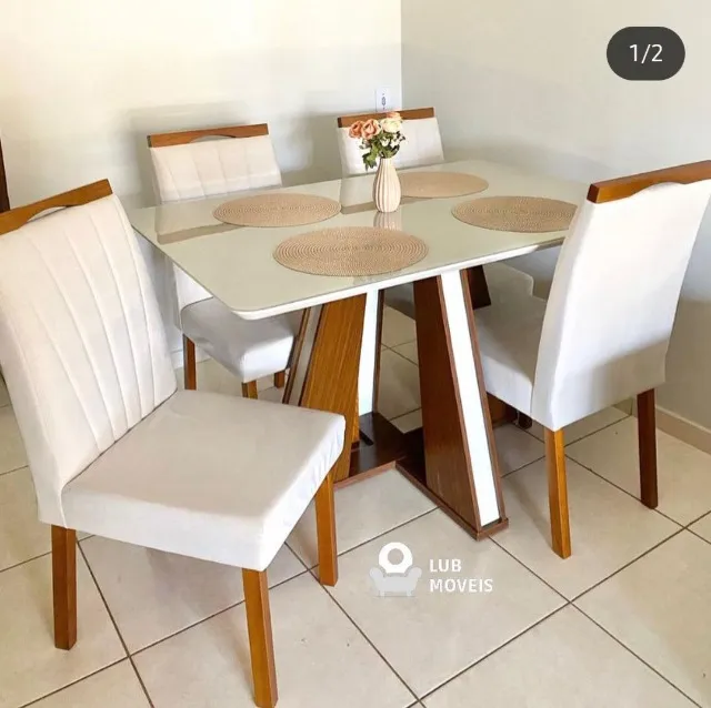 Mesa de jantar 4 lugares 135x90