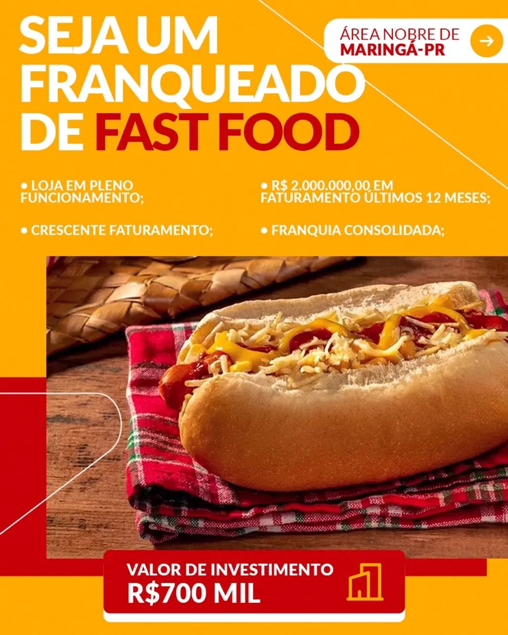Franquia Fast Food em Maringá-PR - Foto 2