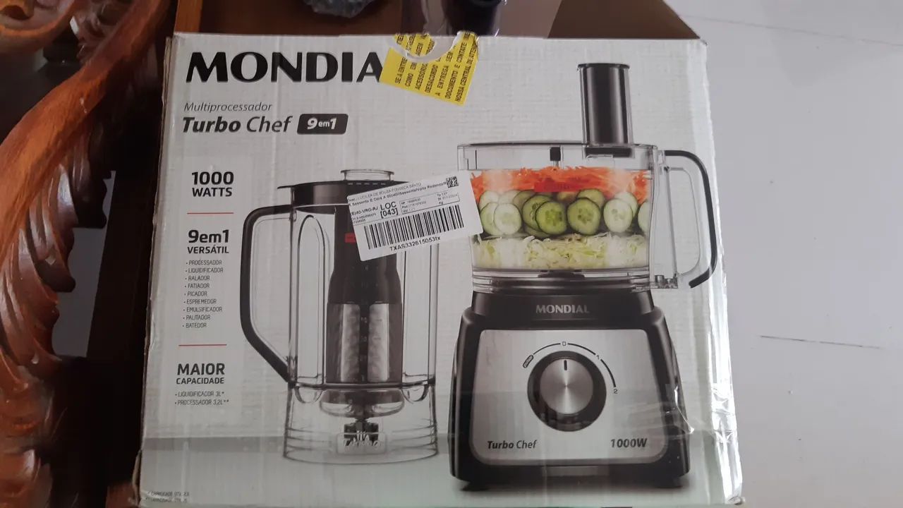 Multiprocessador Mondial Turbo Chef 9 em 1 - 1000W