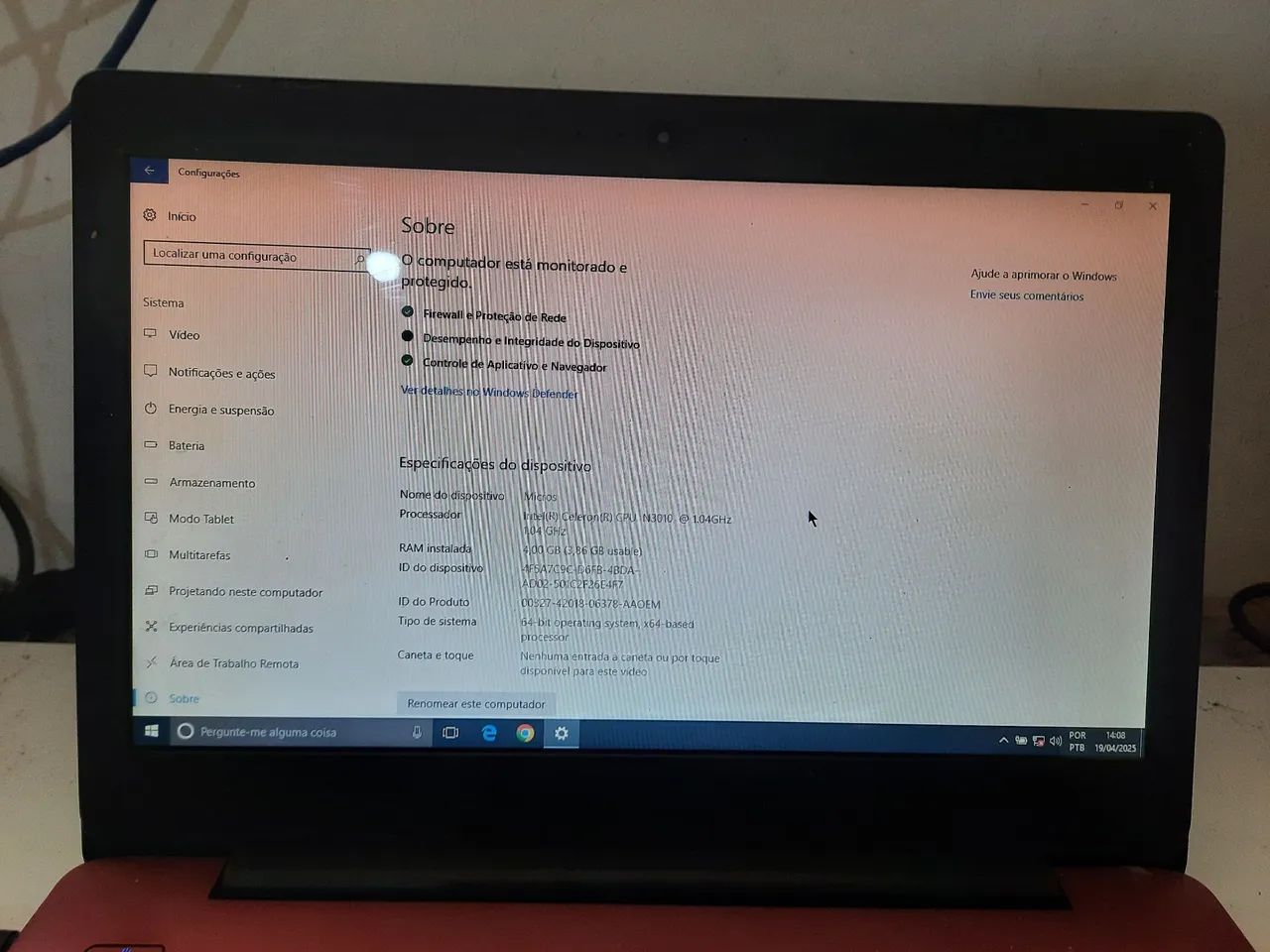 Notebook positivo stilo color Xc3534 memoria 4G ssd 32G teclado quebrado - Foto 4