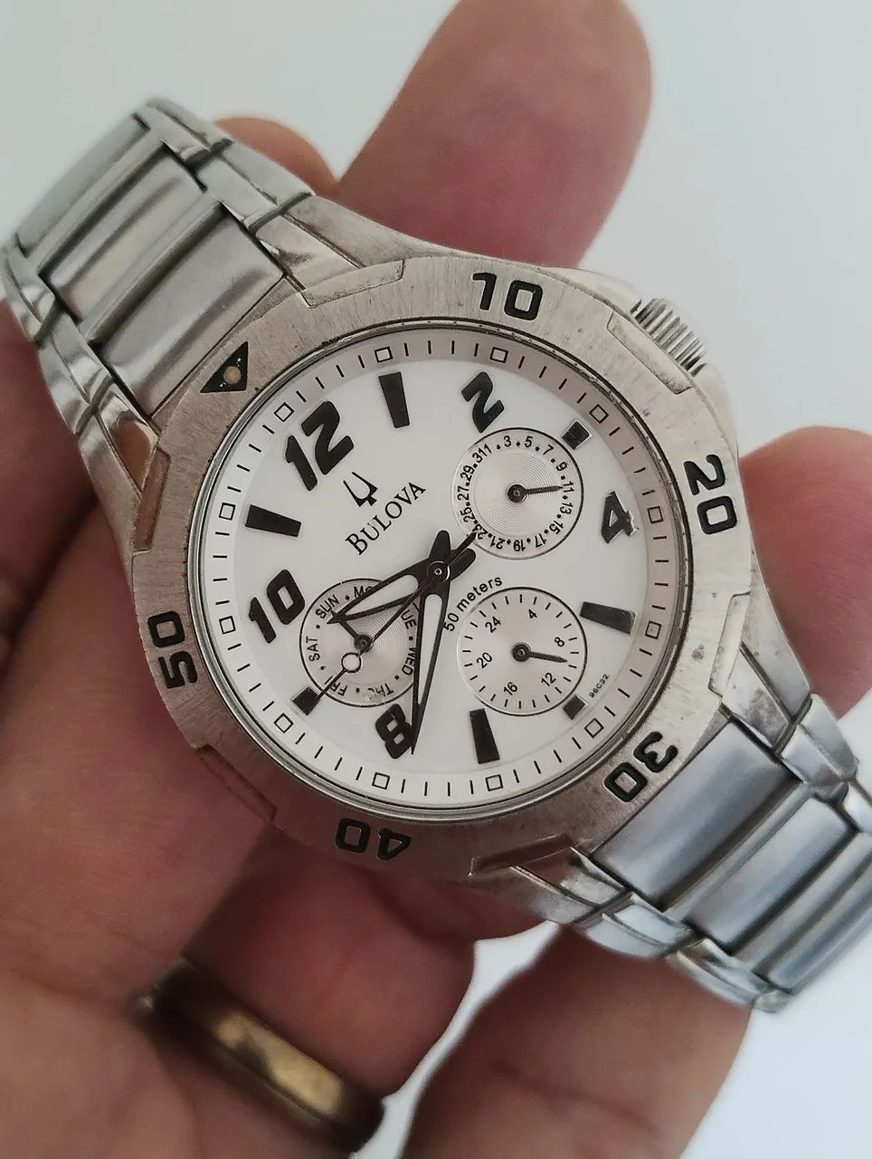 Relógio Bulova Marine Star multifuncional Prateado 96C32 - Foto 5