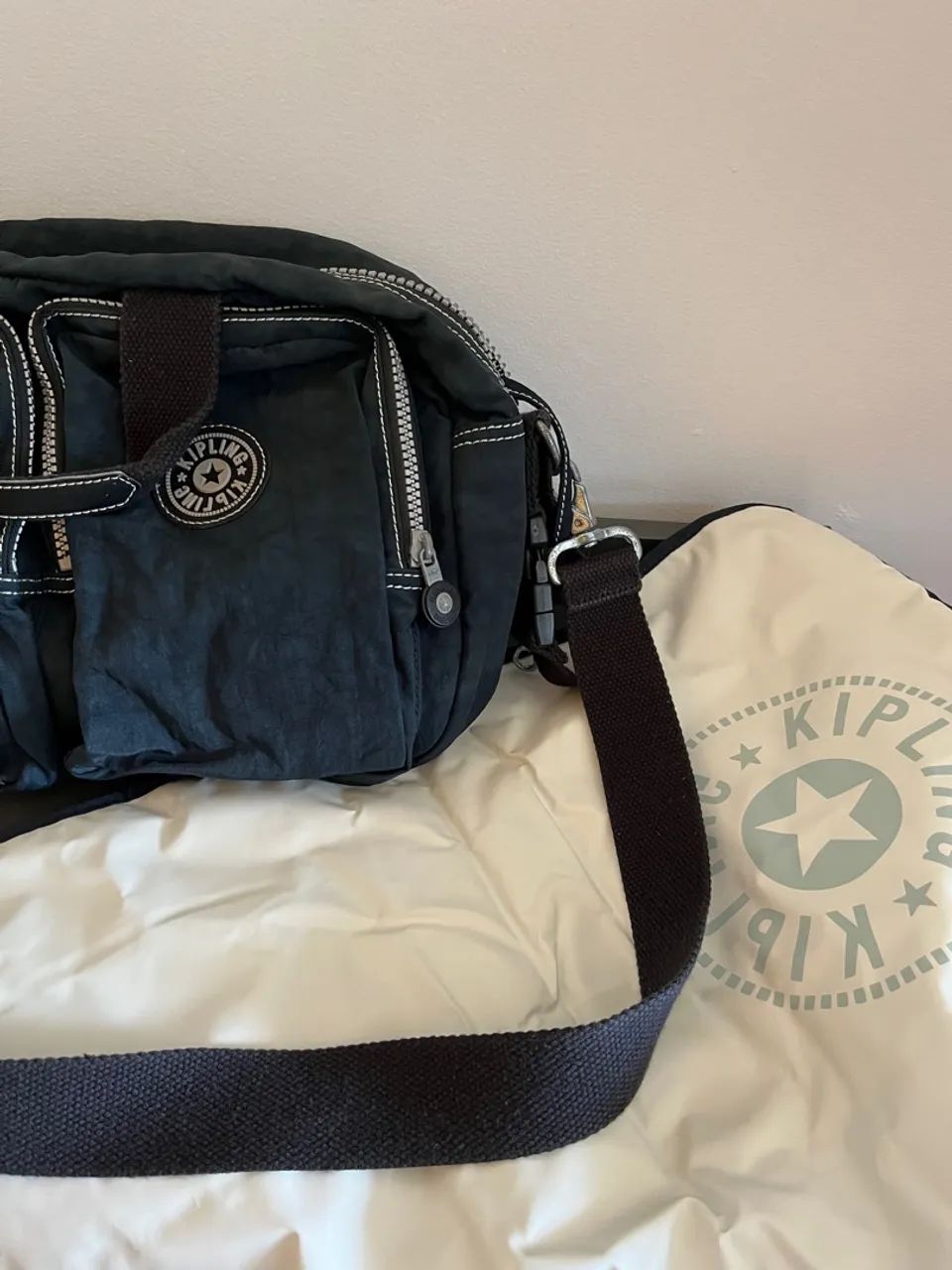 Bolsa maternidade Kipling original Azul com trocador - Foto 3