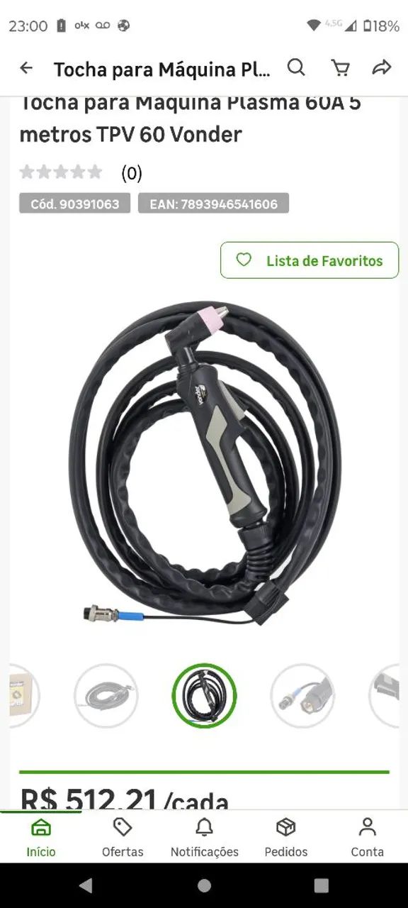 Tocha para Máquina Plasma 60A 5 metros TPV 60 Vonder - Foto 2