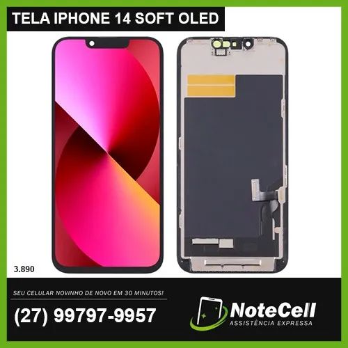 TELA / DISPLAY P/ IPHONE 14 OLED *SOFT OLED* Igual Original - Garantia de 3 Meses!